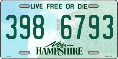 NH license plate 3986793