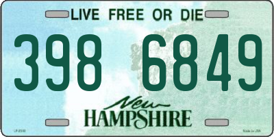 NH license plate 3986849