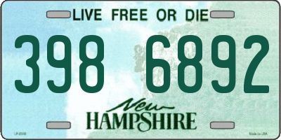 NH license plate 3986892