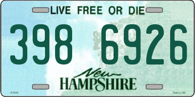 NH license plate 3986926