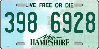 NH license plate 3986928