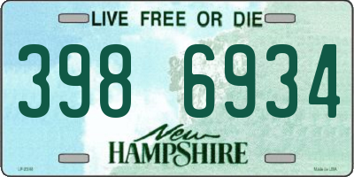 NH license plate 3986934