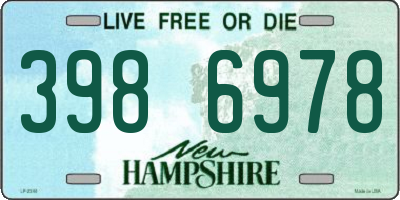 NH license plate 3986978