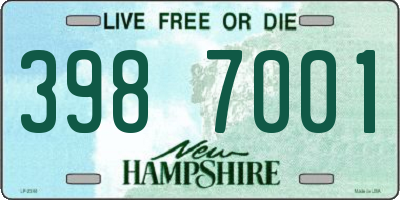 NH license plate 3987001