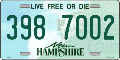 NH license plate 3987002