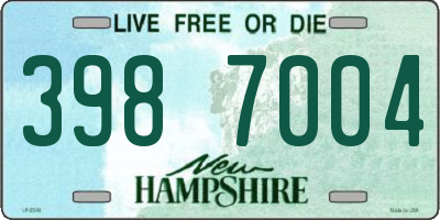 NH license plate 3987004