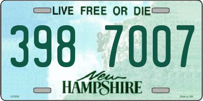 NH license plate 3987007