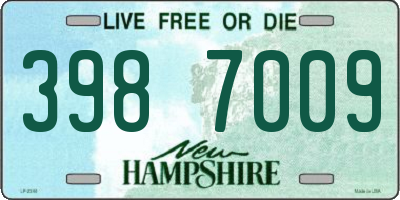 NH license plate 3987009