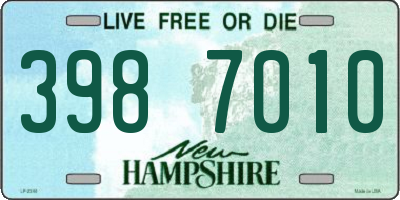 NH license plate 3987010