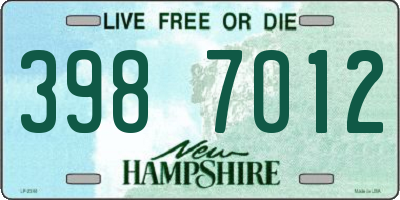 NH license plate 3987012