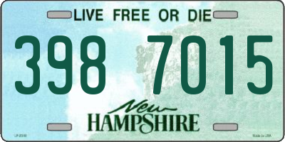 NH license plate 3987015