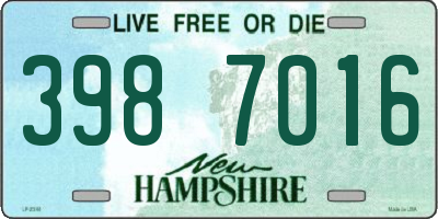 NH license plate 3987016