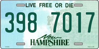 NH license plate 3987017