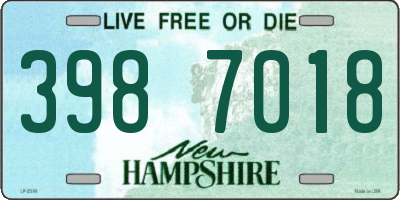 NH license plate 3987018