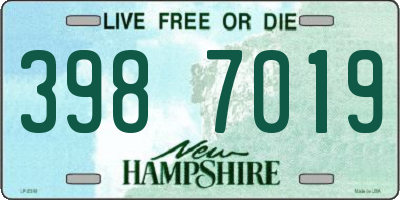 NH license plate 3987019