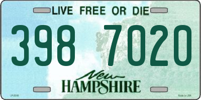 NH license plate 3987020