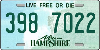 NH license plate 3987022