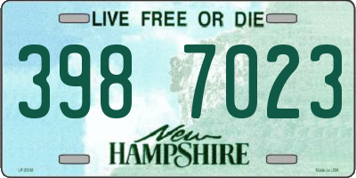 NH license plate 3987023