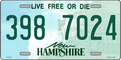 NH license plate 3987024