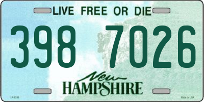 NH license plate 3987026