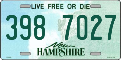 NH license plate 3987027