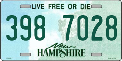 NH license plate 3987028