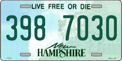 NH license plate 3987030