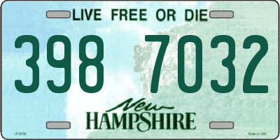 NH license plate 3987032