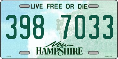 NH license plate 3987033