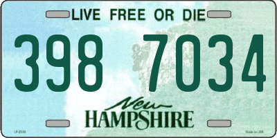 NH license plate 3987034