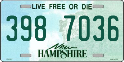 NH license plate 3987036