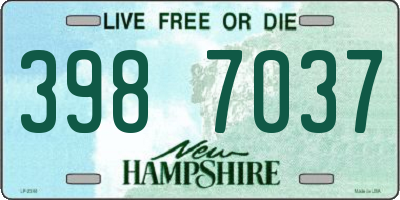 NH license plate 3987037