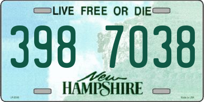 NH license plate 3987038