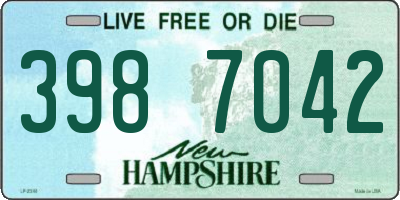 NH license plate 3987042