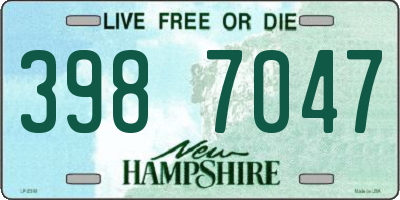 NH license plate 3987047