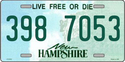 NH license plate 3987053