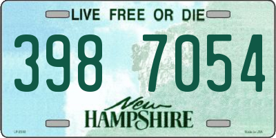 NH license plate 3987054