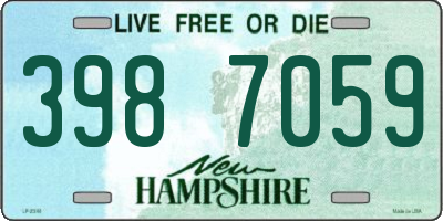 NH license plate 3987059