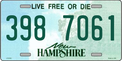 NH license plate 3987061