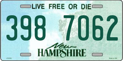 NH license plate 3987062