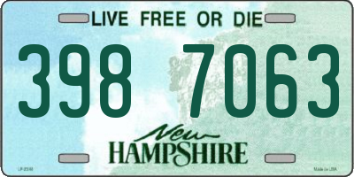 NH license plate 3987063