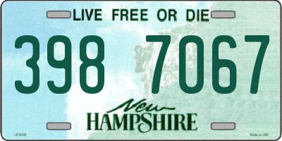 NH license plate 3987067