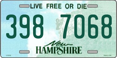 NH license plate 3987068