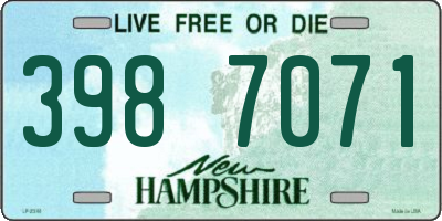 NH license plate 3987071