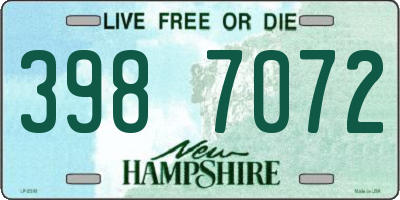 NH license plate 3987072