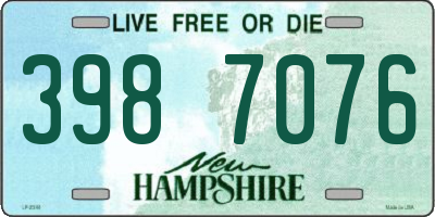 NH license plate 3987076