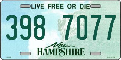 NH license plate 3987077