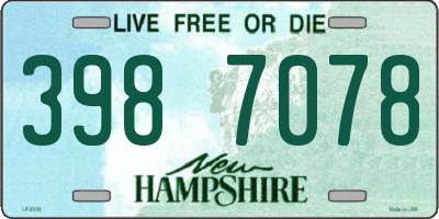 NH license plate 3987078