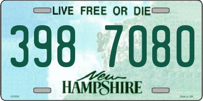 NH license plate 3987080