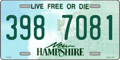 NH license plate 3987081